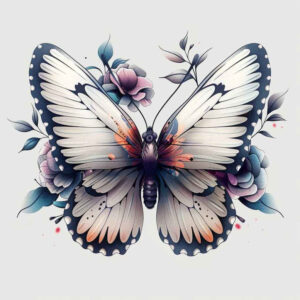 butterflies-moths-dragonflies tattoo design ideas ornamental swirl few strokes for shoulder