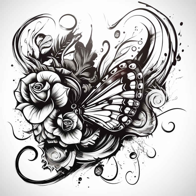 butterflies-moths-dragonflies tattoo design ideas symbolic fine details for stomach