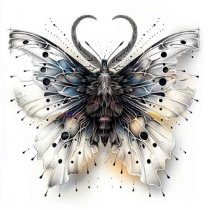 butterflies-moths-dragonflies tattoo design ideas engraved motif fine dot for outer arm