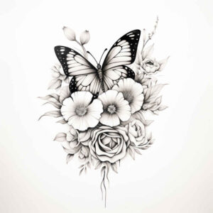 butterflies-moths-dragonflies tattoo design ideas radial symmetry fine dot symbol of strength