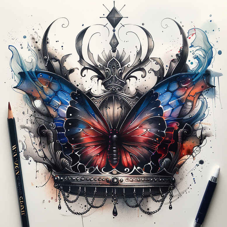butterflies-moths-dragonflies tattoo design ideas unembellished fluttering motion for behind ear