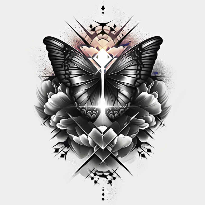 butterflies-moths-dragonflies tattoo design ideas clear-cut intricate patterns stands for strength