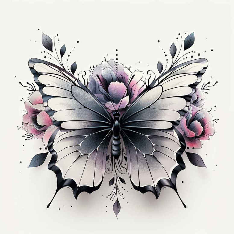butterflies-moths-dragonflies tattoo design ideas basic lifelike depiction shows courage