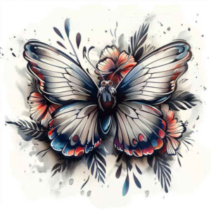 butterflies-moths-dragonflies tattoo design ideas geometric lace micro design for neck