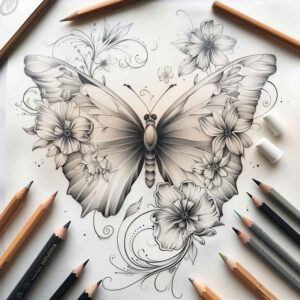 butterflies-moths-dragonflies tattoo design ideas ornamental ring micro symbol meaning perseverance