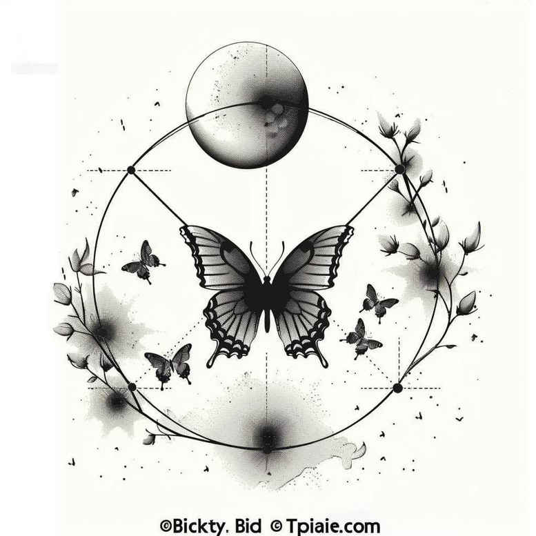 butterflies-moths-dragonflies tattoo design ideas spirituality miniature for lower chest