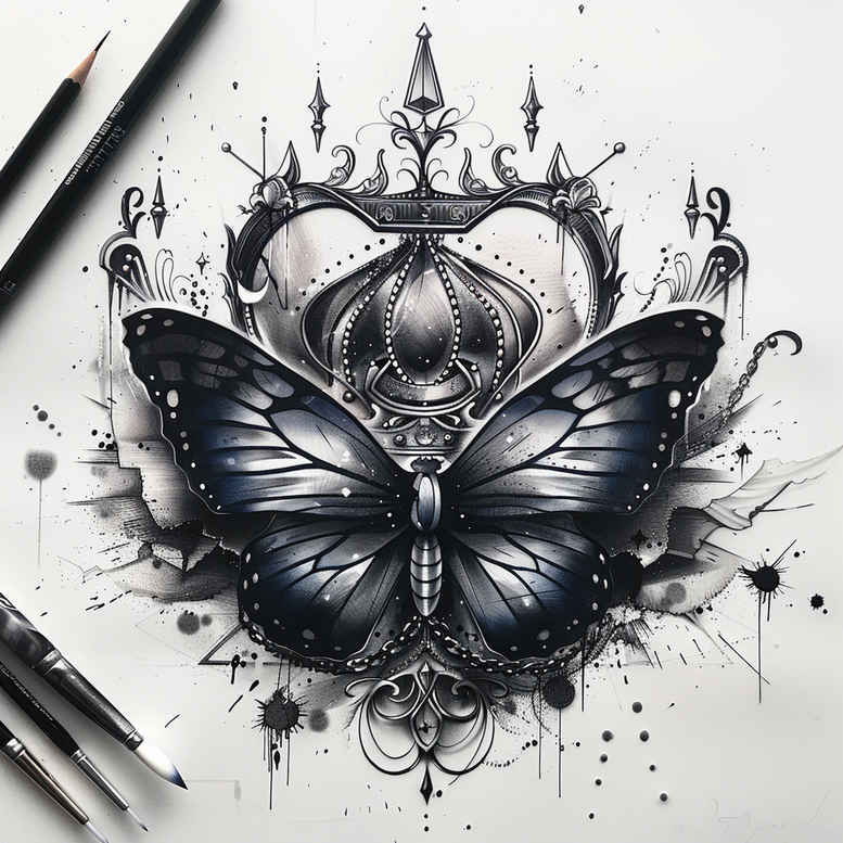 butterflies-moths-dragonflies tattoo design ideas detailed lines minimalist script symbol of endurance