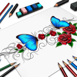 butterflies-moths-dragonflies tattoo design ideas essential lines natural symmetry shows determination