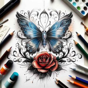 butterflies-moths-dragonflies tattoo design ideas miniature natural textures for back