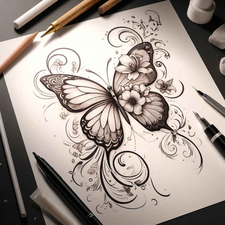 butterflies-moths-dragonflies tattoo design ideas quiet natural textures meaning resilience