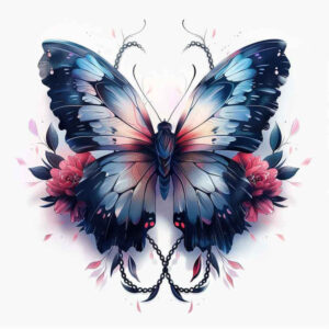 butterflies-moths-dragonflies tattoo design ideas radial symmetry negative space symbolising perseverance