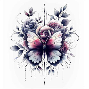 butterflies-moths-dragonflies tattoo design ideas ornamental mandala no fill for nape