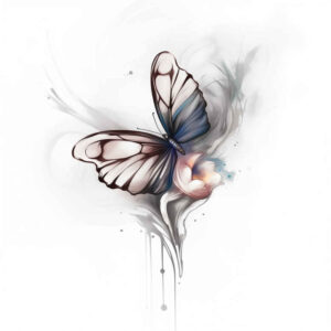 butterflies-moths-dragonflies tattoo design ideas circle segments no fill for neck