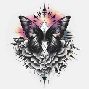 butterflies-moths-dragonflies tattoo design ideas engraved motif no fill meaning resilience