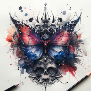 butterflies-moths-dragonflies tattoo design ideas radial symmetry no fill shows strength