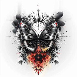 butterflies-moths-dragonflies tattoo design ideas meditative no fill symbolising strength