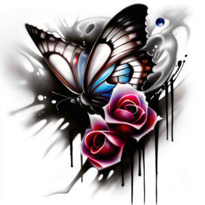 butterflies-moths-dragonflies tattoo design ideas decorative ring pure shape represents courage
