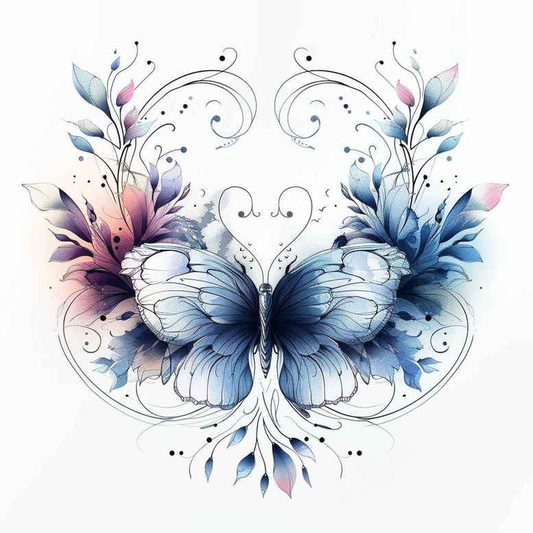 butterflies-moths-dragonflies tattoo design ideas pure shape realistic textures represents determination