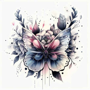 butterflies-moths-dragonflies tattoo design ideas filigree refined for side
