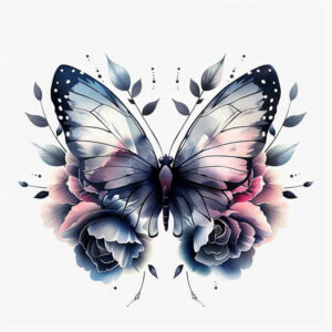 butterflies-moths-dragonflies tattoo design ideas harmony lines refined ink for back of neck