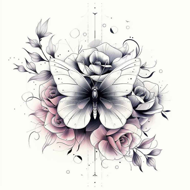 butterflies-moths-dragonflies tattoo design ideas radiant center refined ink for toe