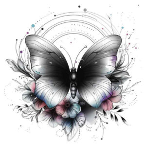 butterflies-moths-dragonflies tattoo design ideas ornamental ring short stroke embodying courage