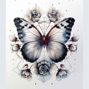 butterflies-moths-dragonflies tattoo design ideas sacred symbol simple dot embodying resilience