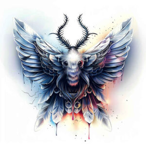 butterflies-moths-dragonflies tattoo design ideas interlaced simple dot for upper thigh
