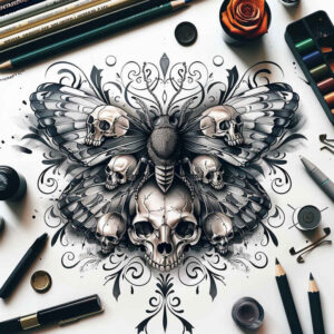 butterflies-moths-dragonflies tattoo design ideas ornate simple icon for ankle