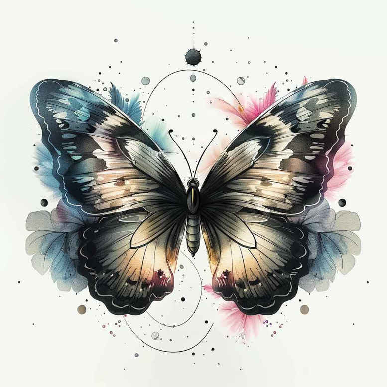 butterflies-moths-dragonflies tattoo design ideas unending single dot symbol of courage