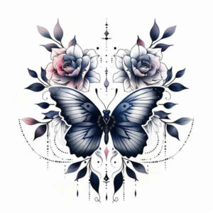butterflies-moths-dragonflies tattoo design ideas soft curves single dot symbol of endurance