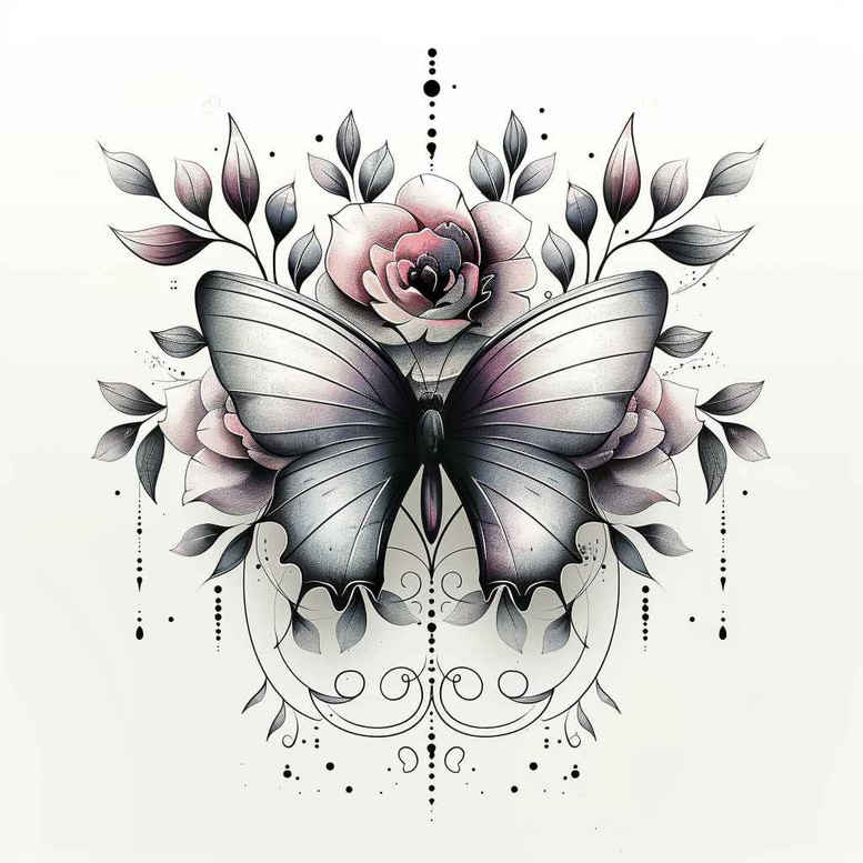 butterflies-moths-dragonflies tattoo design ideas holy pattern soft curve for chest