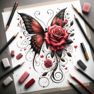 butterflies-moths-dragonflies tattoo design ideas clean lines soft edges for chest