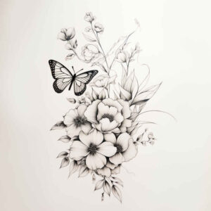 butterflies-moths-dragonflies tattoo design ideas radiating lines soft touch for palm