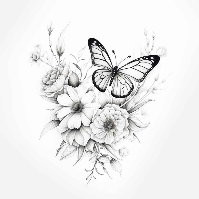 butterflies-moths-dragonflies tattoo design ideas calm mind sparse symbol of courage