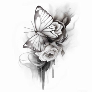 butterflies-moths-dragonflies tattoo design ideas crisp outline subtle shadows symbolising courage