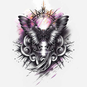 butterflies-moths-dragonflies tattoo design ideas ornamental web thin line for shoulder blade