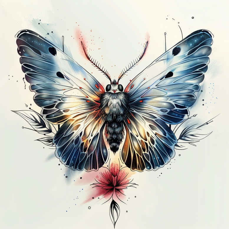 butterflies-moths-dragonflies tattoo design ideas centered tiny detail meaning courage
