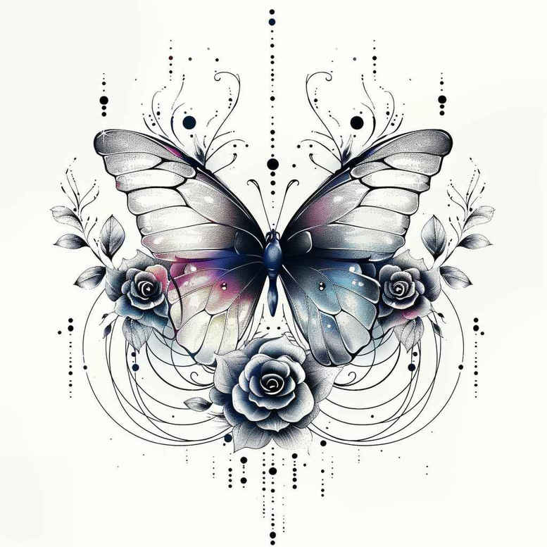 butterflies-moths-dragonflies tattoo design ideas spiritual focus tiny motif endurance and power