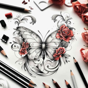 butterflies-moths-dragonflies tattoo design ideas airy touch translucent effects meaning strength