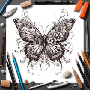 butterflies-moths-dragonflies tattoo design ideas universe unadorned for back of neck