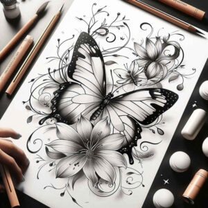 butterflies-moths-dragonflies tattoo design ideas decorative ring unadorned for sternum