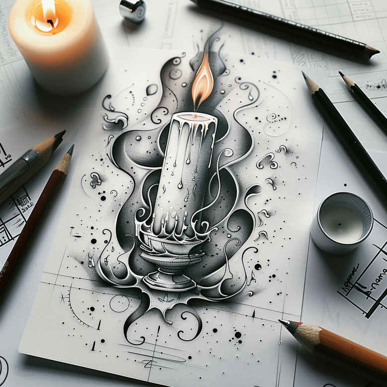 taper-candle-ultra-detailed-for-upper-arm – tattoo design ideas free ai generated – Gallery: candles-inkby-ai