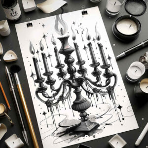 candlelight-ultra-sharp-for-lower-chest – tattoo design ideas free ai generated – Gallery: candles-inkby-ai