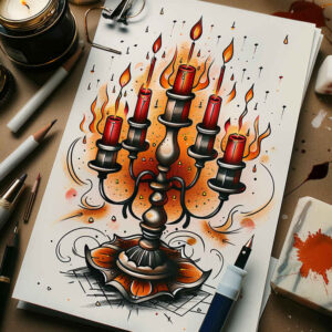 white-candle-clean-background-for-toe – tattoo design ideas free ai generated – Gallery: candles-inkby-ai