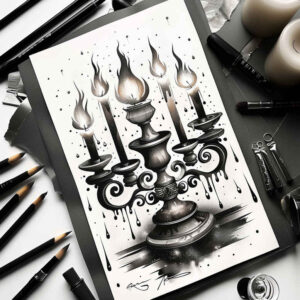 magic-candle-realistic-contrast-for-fingers – tattoo design ideas free ai generated – Gallery: candles-inkby-ai
