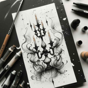 spiritual-candle-skin-realism-for-heel – tattoo design ideas free ai generated – Gallery: candles-inkby-ai