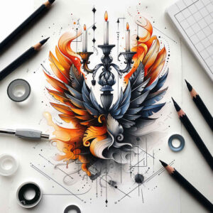 candle-flame-skin-texture-for-lower-chest – tattoo design ideas free ai generated – Gallery: candles-inkby-ai