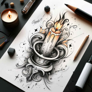 candle-highlight-detail-for-ribs – tattoo design ideas free ai generated – Gallery: candles-inkby-ai