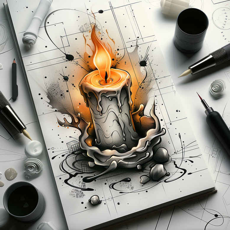 candle-flame-photo-accuracy-for-back – tattoo design ideas free ai generated – Gallery: candles-inkby-ai